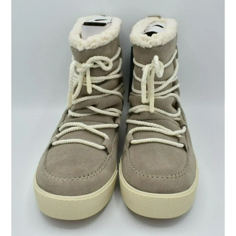 Toms Womens Size 9.5 Alpine Desert‎ Taupe Faux Shearling Water Resistant Boots